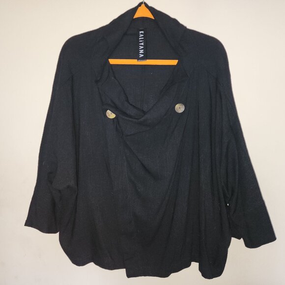 Kaliyana black linen jacket - Picture 1 of 5